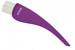 Кисть для окрашивания DEWAL, прозрачная фиолетовая, с белой прямой щетиной, узкая 35мм